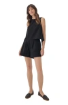 Pact Canopy Linen High-waisted Short Made With Organic Cotton In Black
