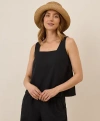 Pact Canopy Linen Square Neck Tank Made With Organic Cotton