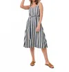 Pact Canopy Picnic Dress In Mariner Stripe In Multi