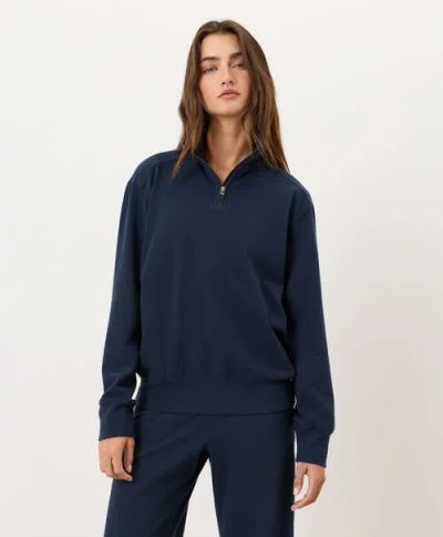 Pact Cloudknit Half Zip In Blue
