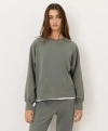 Pact Cloudknit Raglan Crew In Green