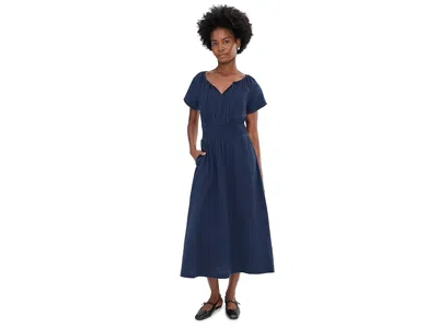 Pact Coastal Boho Midi Dress In Blue