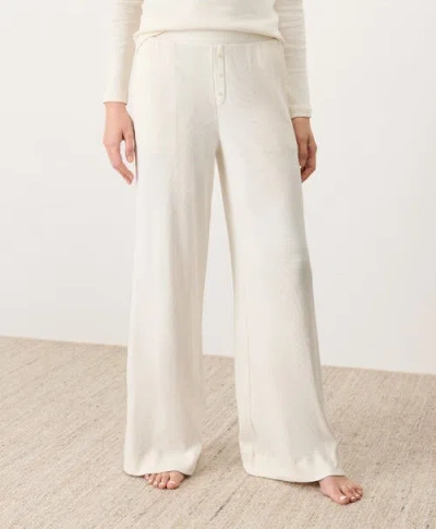 Pact Dream Rib Wide Leg Lounge Pant Made With Organic Cotton In White