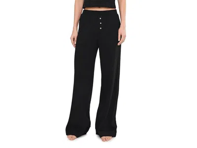 Pact Dream Rib Wide Leg Lounge Pants In Black