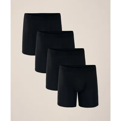 Pact Everyday Extended Boxer Brief 4-pack Made With Organic Cotton In Black