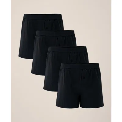 Pact Everyday Knit Boxer 4-pack Made With Organic Cotton In Black