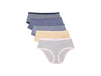 Pact Everyday Mid-rise Hipster 5-pack Women's Underwear Dawn Sky: Xs, Cotton/elastane In Multi