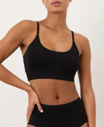 Pact Everyday Strappy Scoop Bralette Made With Organic Cotton In Black