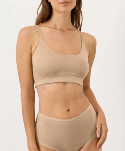 Pact Everyday Strappy Scoop Bralette Made With Organic Cotton In Brown