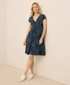 Pact Fit & Flare Crossover Dress In Blue