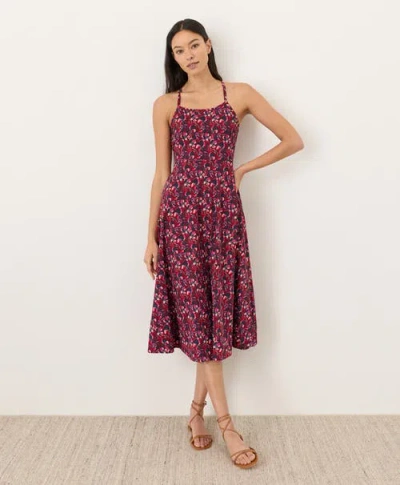 Pact Fit & Flare Midi Dress Made With Organic Cotton In Red