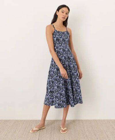 Pact Fit & Flare Midi Dress Made With Organic Cotton In Blue