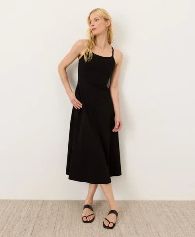 Pact Fit & Flare Midi Dress Made With Organic Cotton In Black