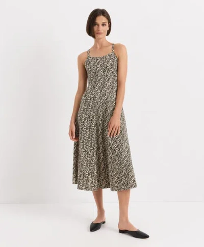 Pact Fit & Flare Midi Dress Made With Organic Cotton In Green