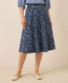 Pact Fit & Flare Midi Skirt In Blue