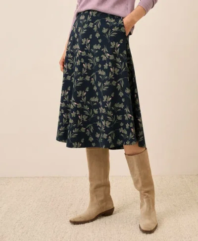 Pact Fit & Flare Midi Skirt In Blue