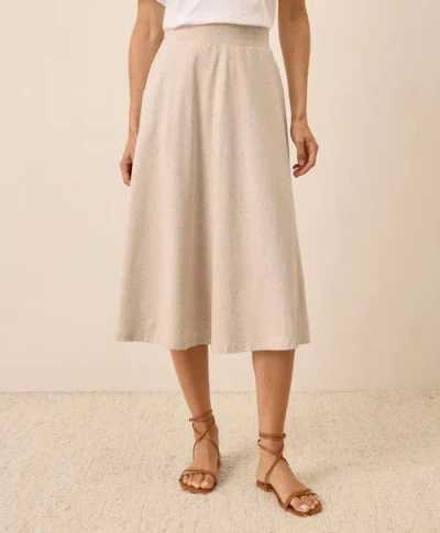 Pact Fit & Flare Midi Skirt In Neutral