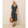 Pact Fit & Flare Signature Scoop Dress In Blue