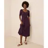 Pact Fit & Flare Signature Scoop Dress In Brown