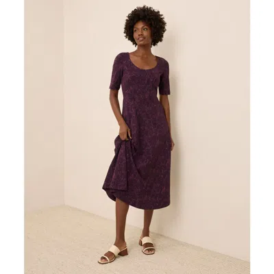 Pact Fit & Flare Signature Scoop Dress In Brown