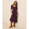 Pact Fit & Flare Signature Scoop Dress In Purple