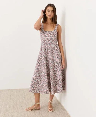 Pact Fit & Flare Square Neck Dress Made With Organic Cotton In Gray