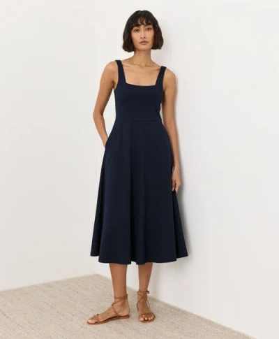 Pact Fit & Flare Square Neck Dress Made With Organic Cotton In Black