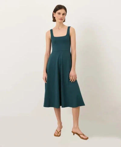 Pact Fit & Flare Square Neck Dress Made With Organic Cotton In Blue