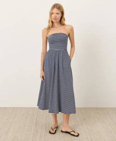 Pact Fit & Flare Strapless Dress Made With Organic Cotton In Multi
