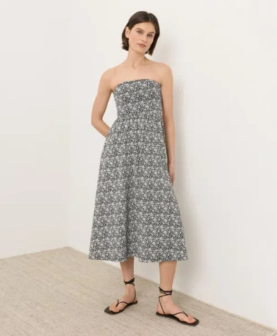Pact Fit & Flare Strapless Dress Made With Organic Cotton In Multi