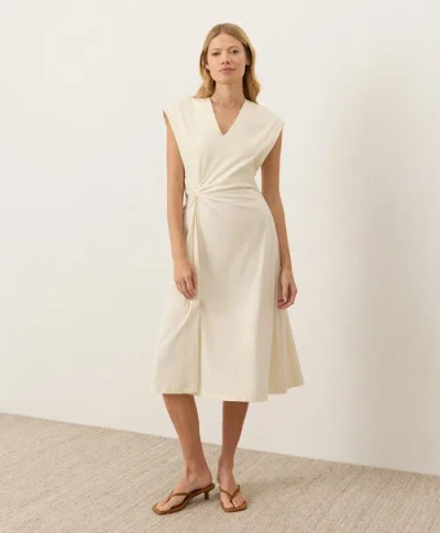 Pact Fit & Flare V-neck Twist Dress Made With Organic Cotton In Neutral