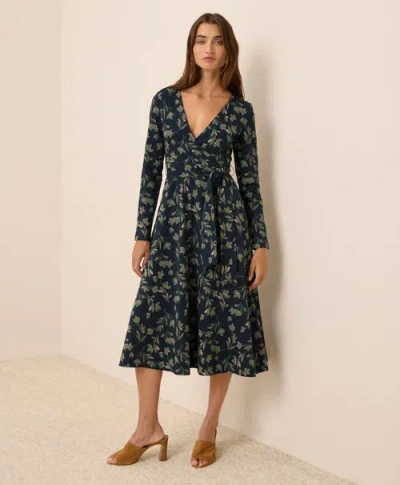 Pact Fit & Flare Wrap Dress In Black