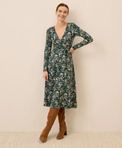Pact Fit & Flare Wrap Dress In Multi