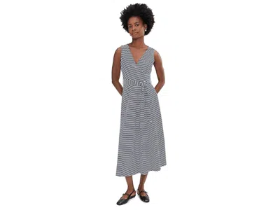 Pact Fit-and-flare Easy V-neck Dress In Blue