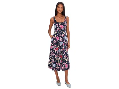Pact Fit-and-flare Square Neck Dress In Blue