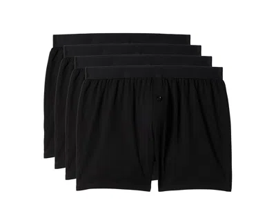Pact Knit Boxer 4-pack Men's Underwear Black: Sm, Cotton/elastane