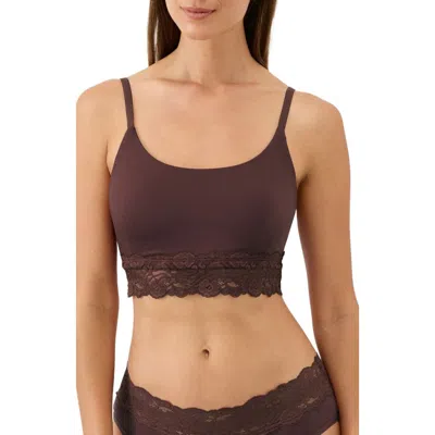 Pact Lace Modern Scoop Bralette Made With Organic Cotton In Brown