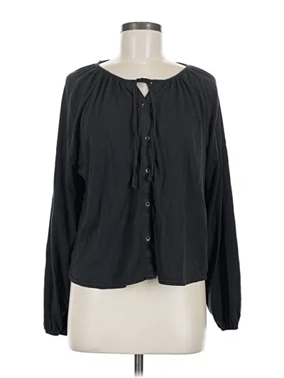 Pre-owned Pact Long Sleeve Blouse In Black