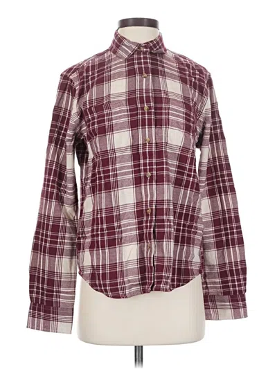 Pre-owned Pact Long Sleeve Blouse In Burgundy