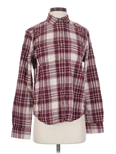 Pre-owned Pact Long Sleeve Blouse In Burgundy