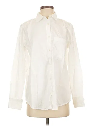 Pre-owned Pact Long Sleeve Button Down Shirt In Ivory
