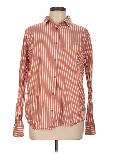 Pre-owned Pact Long Sleeve Button Down Shirt In Orange