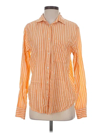 Pre-owned Pact Long Sleeve Button Down Shirt In Orange