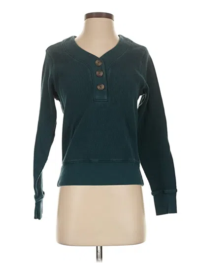 Pre-owned Pact Long Sleeve Henley Shirt In Blue