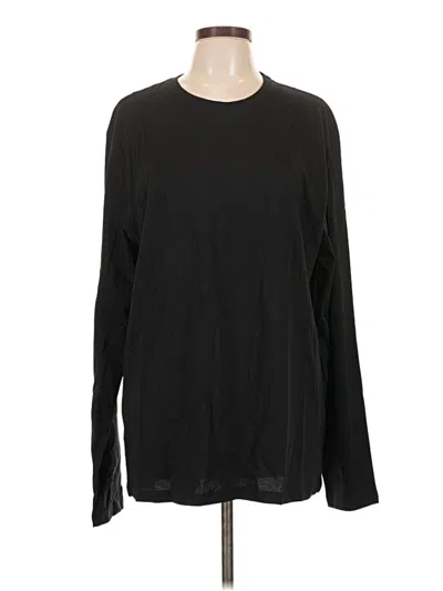 Pre-owned Pact Long Sleeve Top Black Crew Neck Tops
