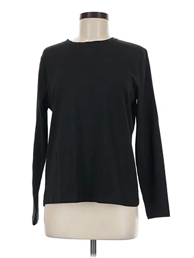 Pre-owned Pact Long Sleeve Top Black Crew Neck Tops