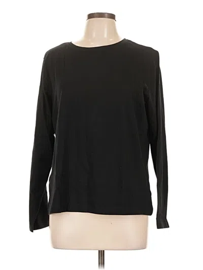 Pre-owned Pact Long Sleeve Top Black Crew Neck Tops