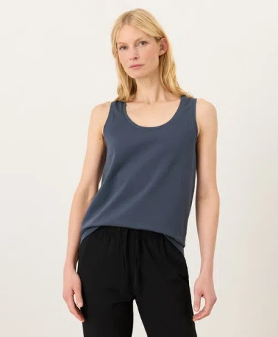 Pact Luxe Essential Scoop Neck Tank Made With Organic Cotton In Blue