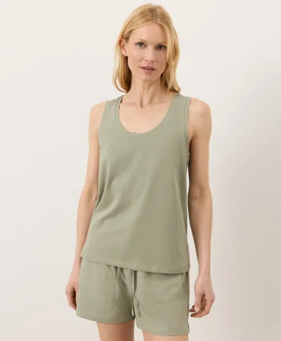 Pact Luxe Essential Scoop Neck Tank Made With Organic Cotton In Green