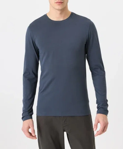 Pact Luxe Essential Slim Long Sleeve Tee Made With Organic Cotton In Blue
